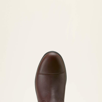Ariat Stamford Waterproof Boot toecap on a beige background