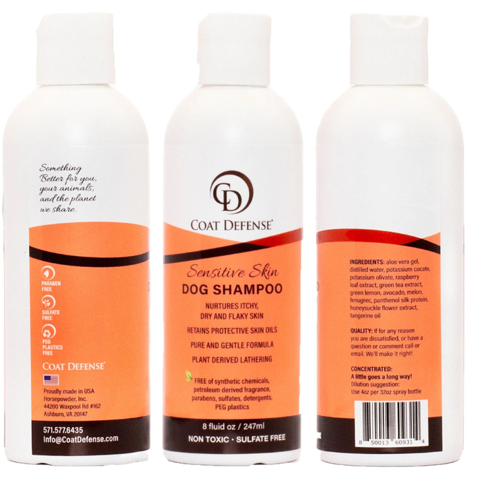 Coat Defense Sensitive Skin Dog Shampoo, 8oz