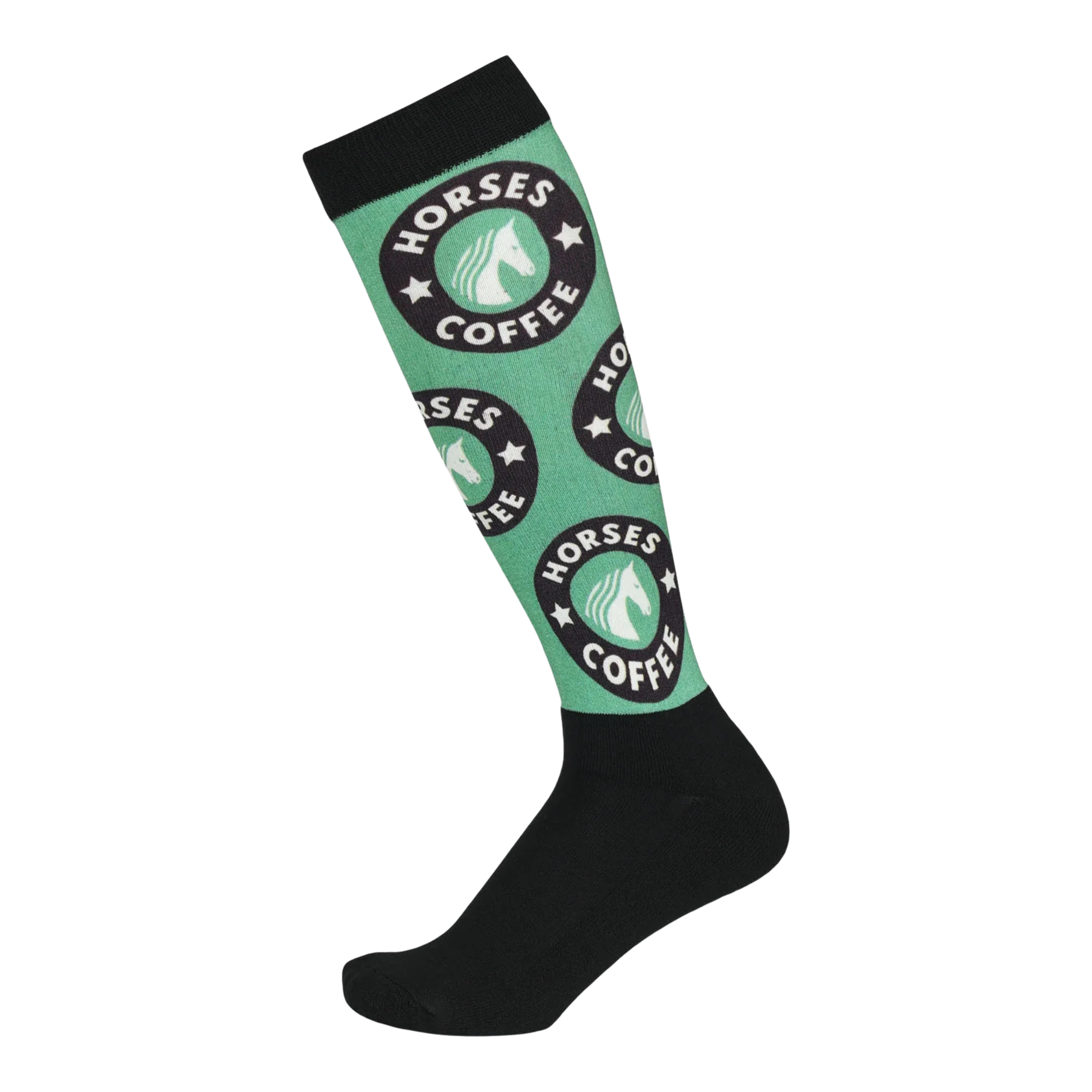 Dapplebay Slick Boot Socks, Horses &amp; Coffee