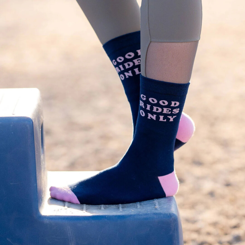 Dreamers & Schemers"Good Rides Only" Crew sock