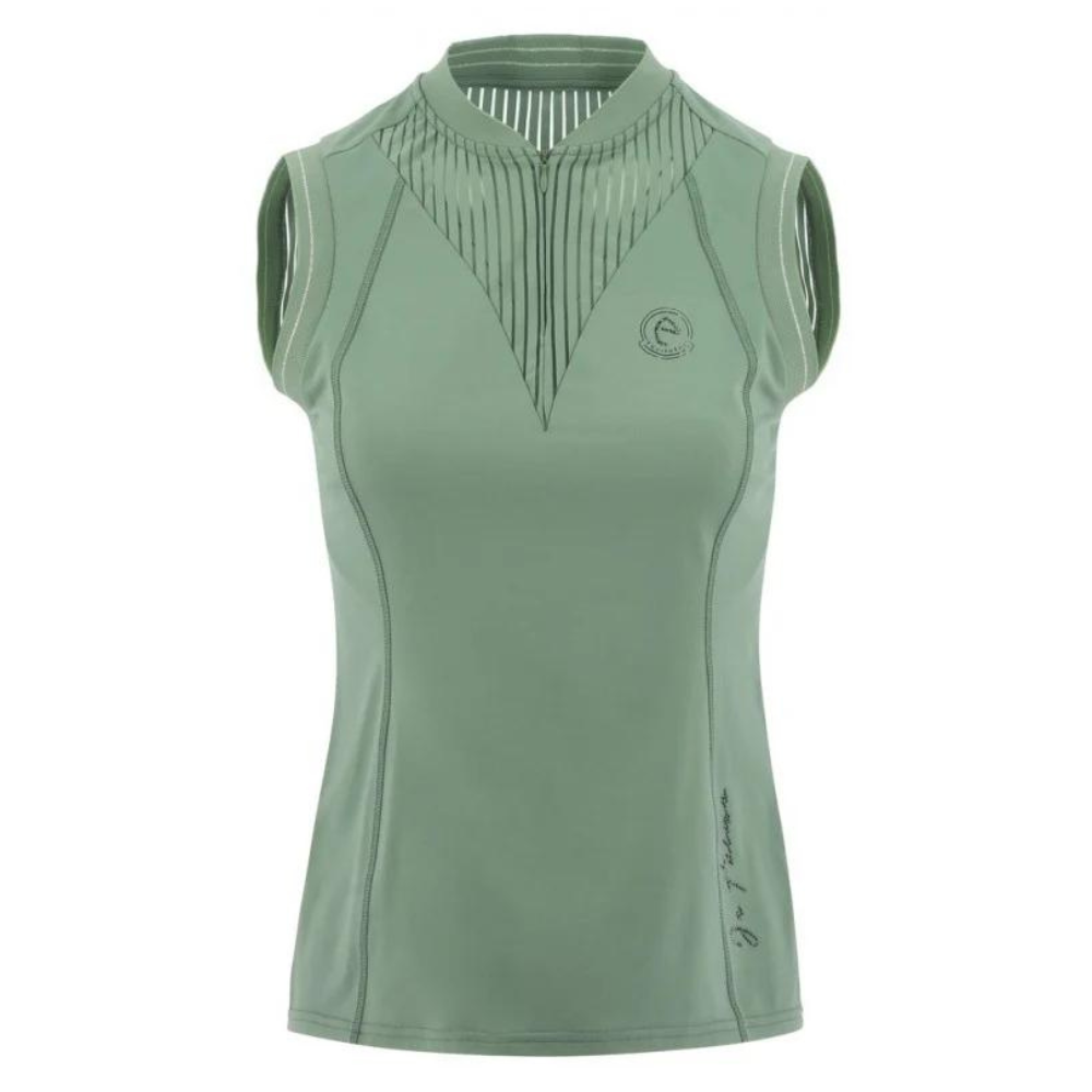 Equithème Margot Sleeveless Polo Shirt, Sage Green