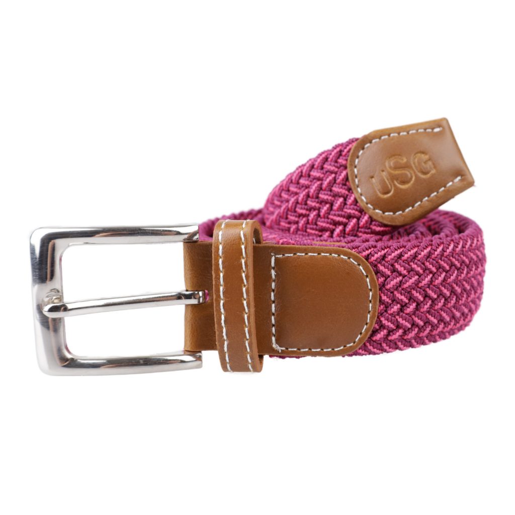 USG Breezy Casual Stretch Belt, Fuchsia/Pink
