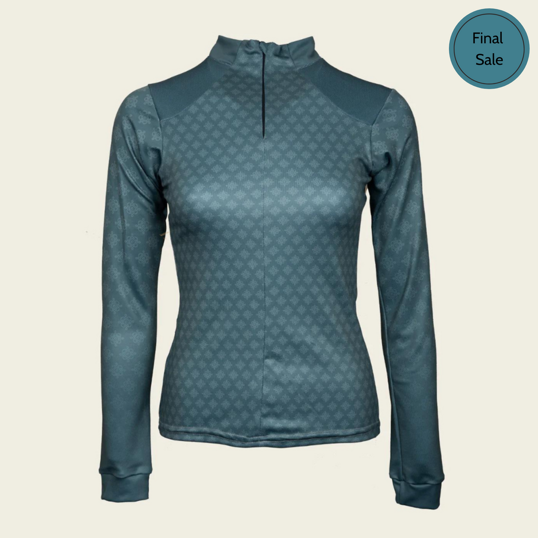 Espoir Equestrian Sage/Teal Quarter Zip Sport Sun Shirt