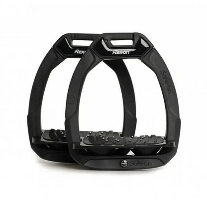 Flex-on Safe-On Stirrups, Inclined Ultra Grip, Black
