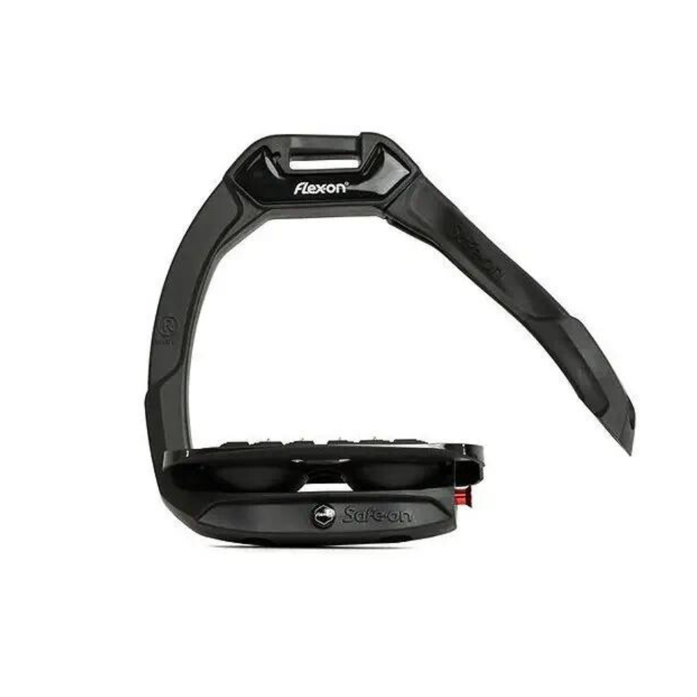 Flex-on Safe-On Stirrups, Inclined Ultra Grip, Black