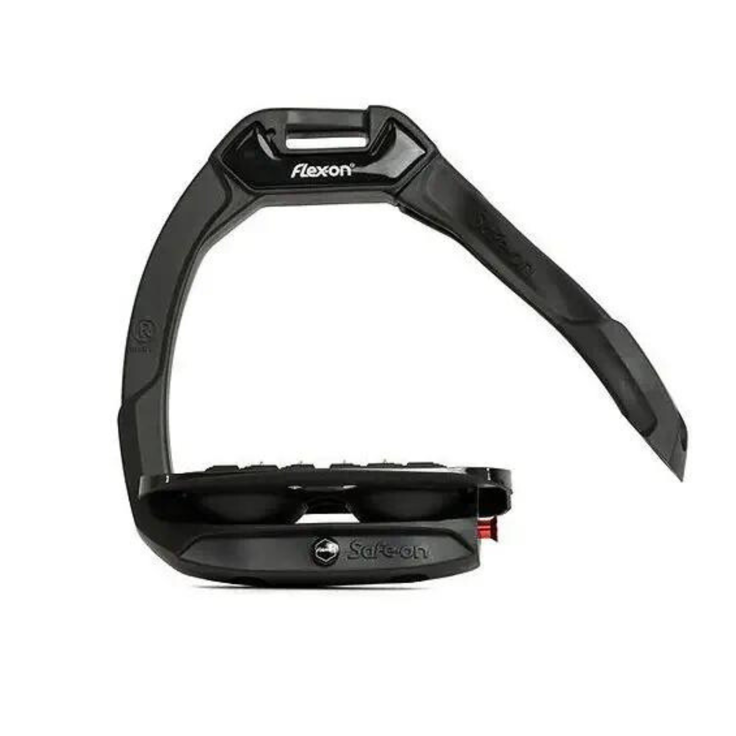 Flex-on Safe-On Junior Stirrups, Inclined Grip, Black