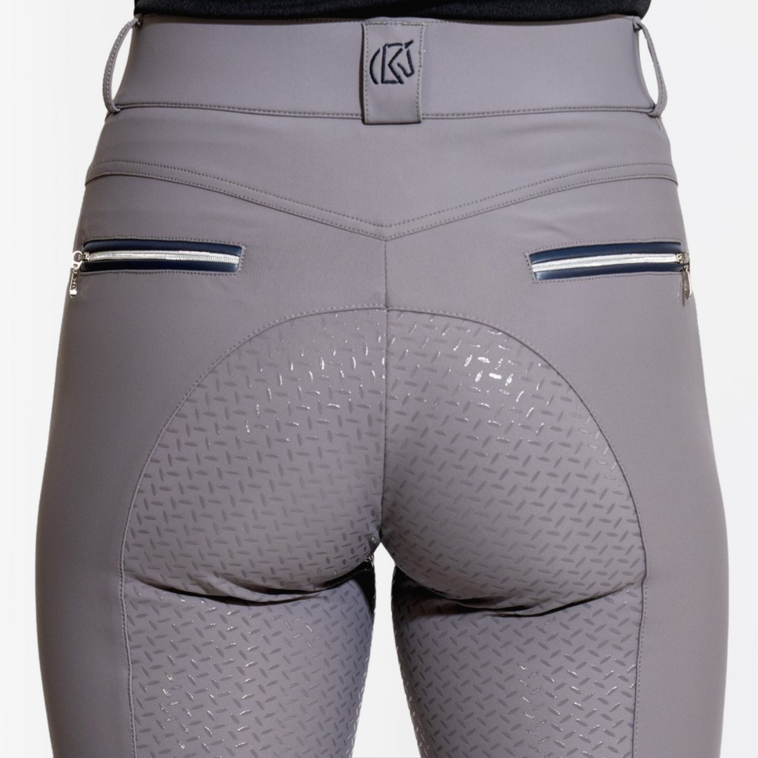 KL Select Gabrielle Full Seat Breeches, Grey/Navy
