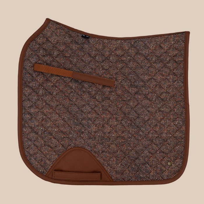 Sixteen Cypress Dressage Pad, Herringbone &amp; Cognac