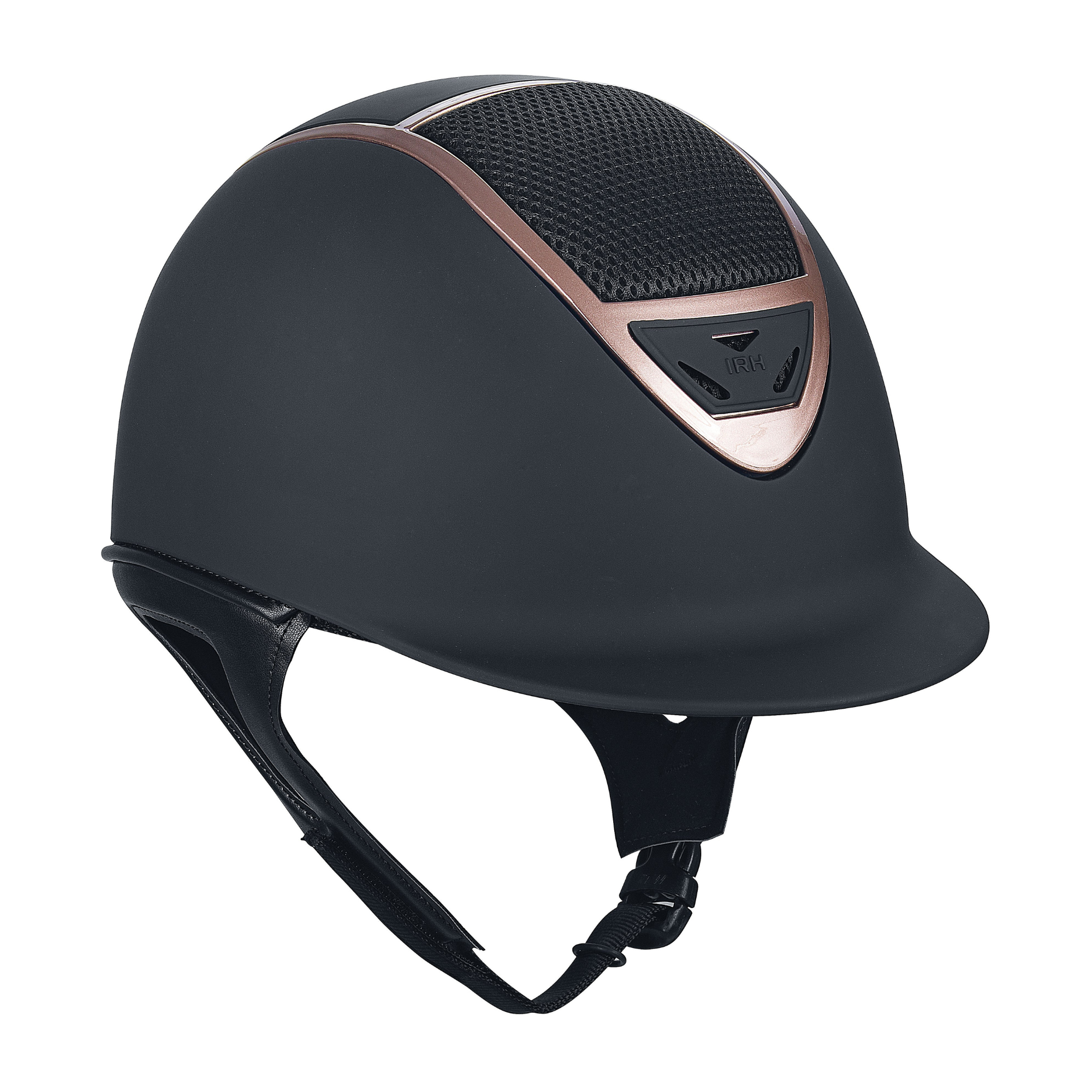 IRH XLT Premium Show Helmet, Matte Black/Gloss Rose Gold Vent