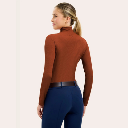 R.J. Classics Joelle Mock Neck Shirt, Baked Clay