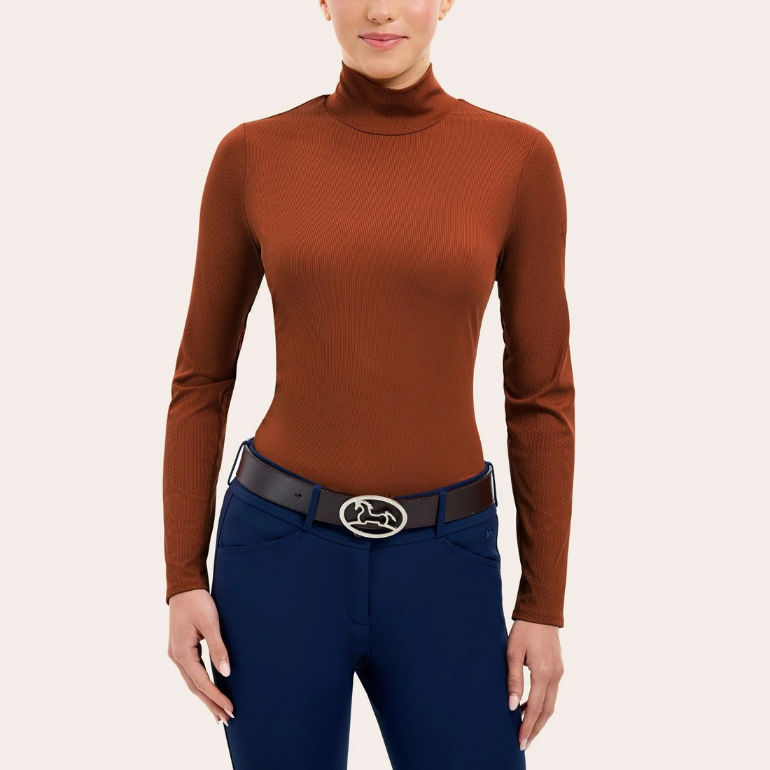 R.J. Classics Joelle Mock Neck Shirt, Baked Clay
