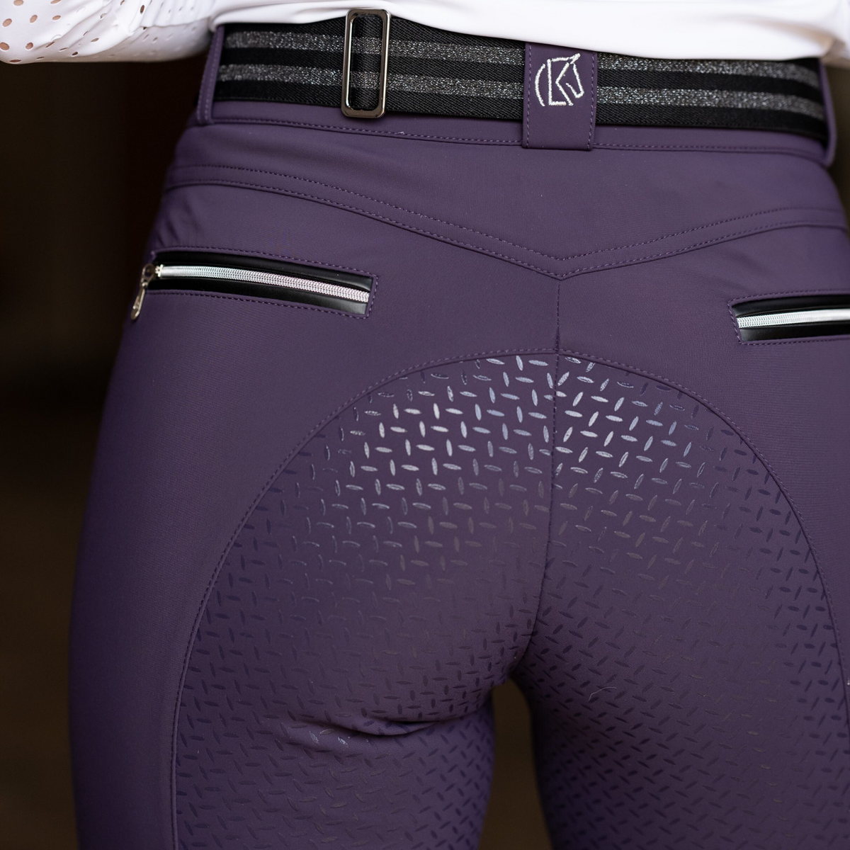 KL Select Gabrielle Full Seat Breeches, Blackberry/Black