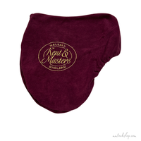 Kent & Masters Burgundy Fleece Saddle Cover with Kent & Masters Logo