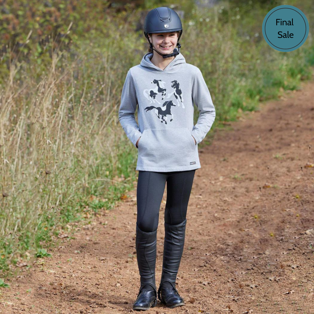 Kerrits Kids Fleece Lite II Knee Patch Riding Tight,  Black