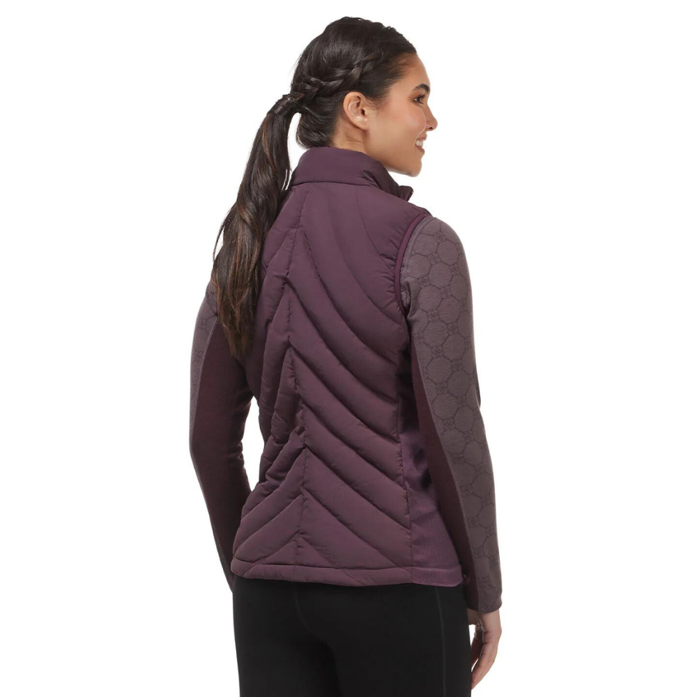 Kerrits EquiTech Hybrid Quilted Riding Vest,  Vineyard Back View on Model