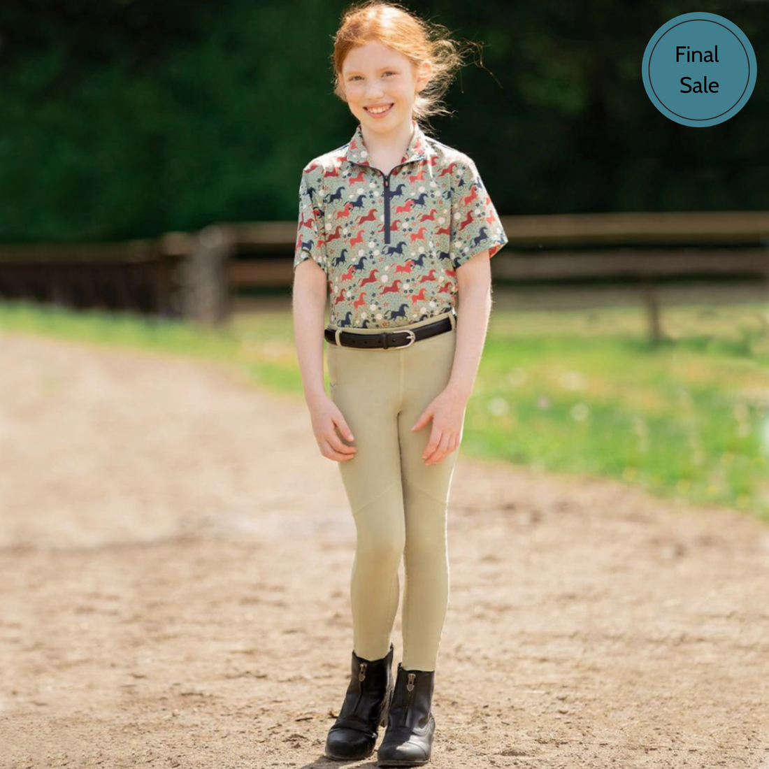 Kerrits Kids Ice Fil® Full Seat Tech Tight,  Black & Tan