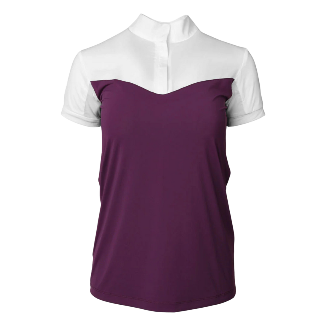 Dapplebay Lady 1/4 Zip Short Sleeve Show Top, Plum