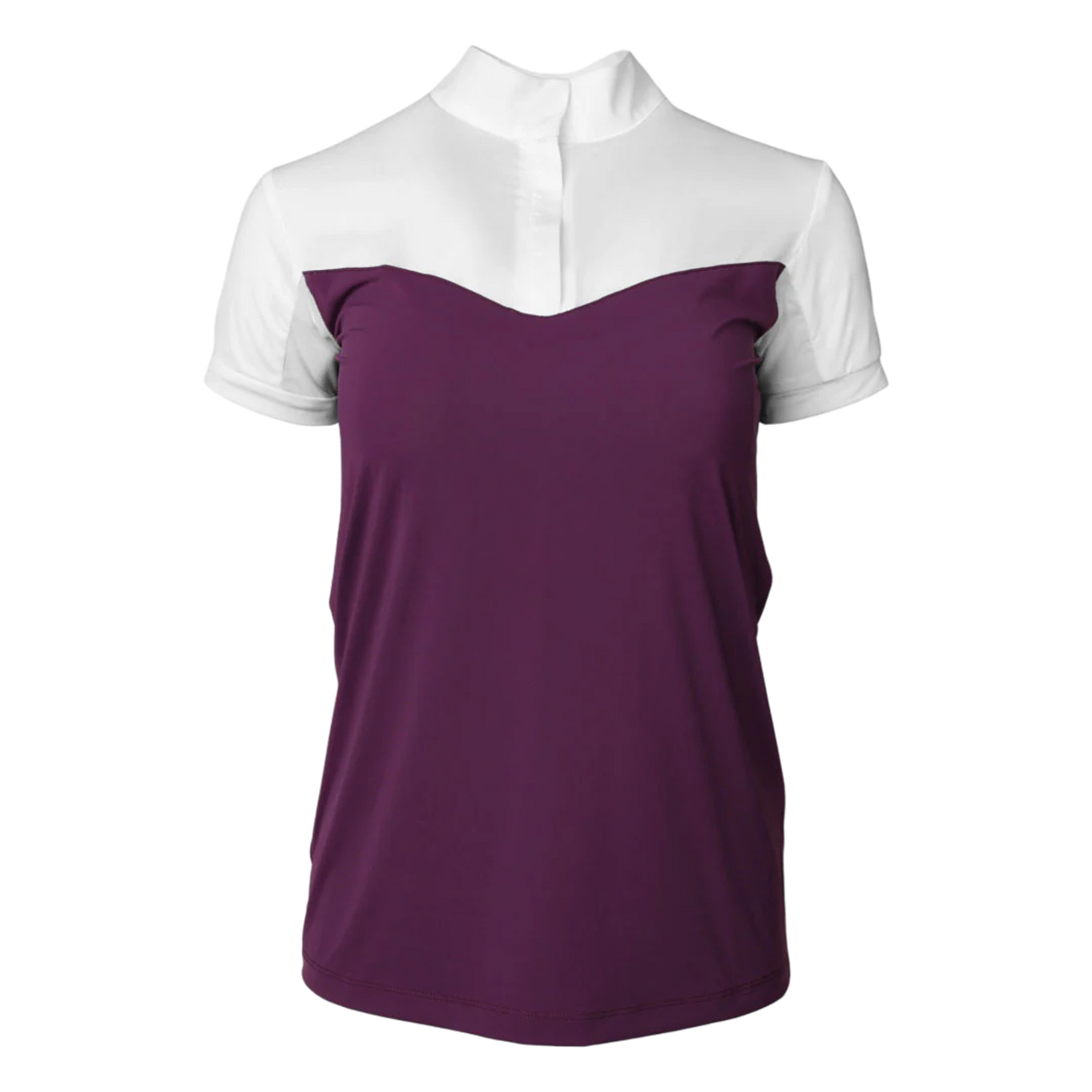 Dapplebay Lady 1/4 Zip Short Sleeve Show Top, Plum