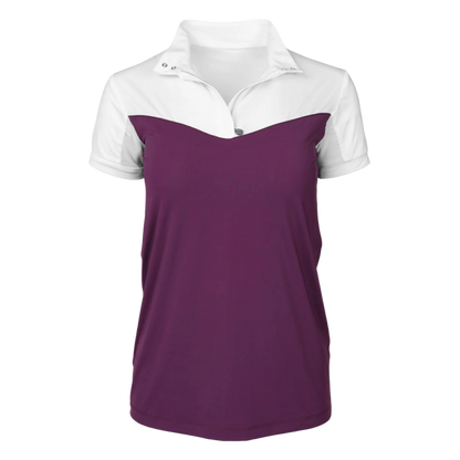 Dapplebay Lady 1/4 Zip Short Sleeve Show Top, Plum