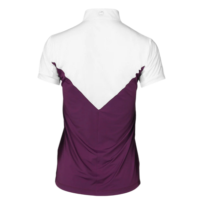 Dapplebay Lady 1/4 Zip Short Sleeve Show Top, Plum