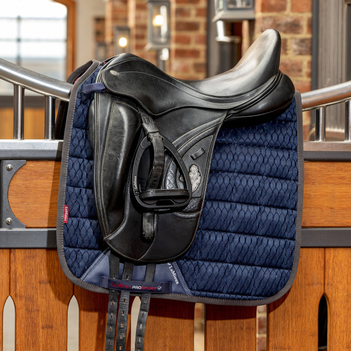 LeMieux Carbon Mesh Dressage Square Pad, Navy