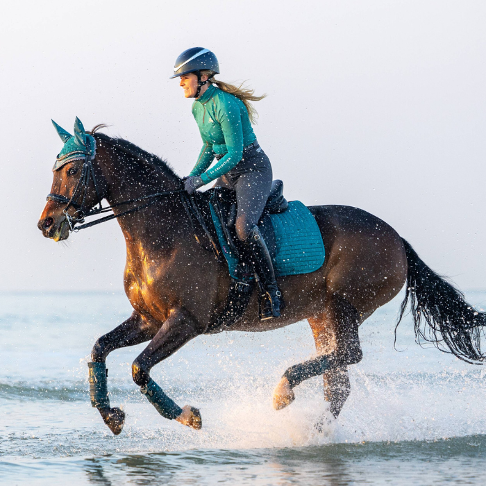 LeMieux Suede Dressage Square Pad, Peacock