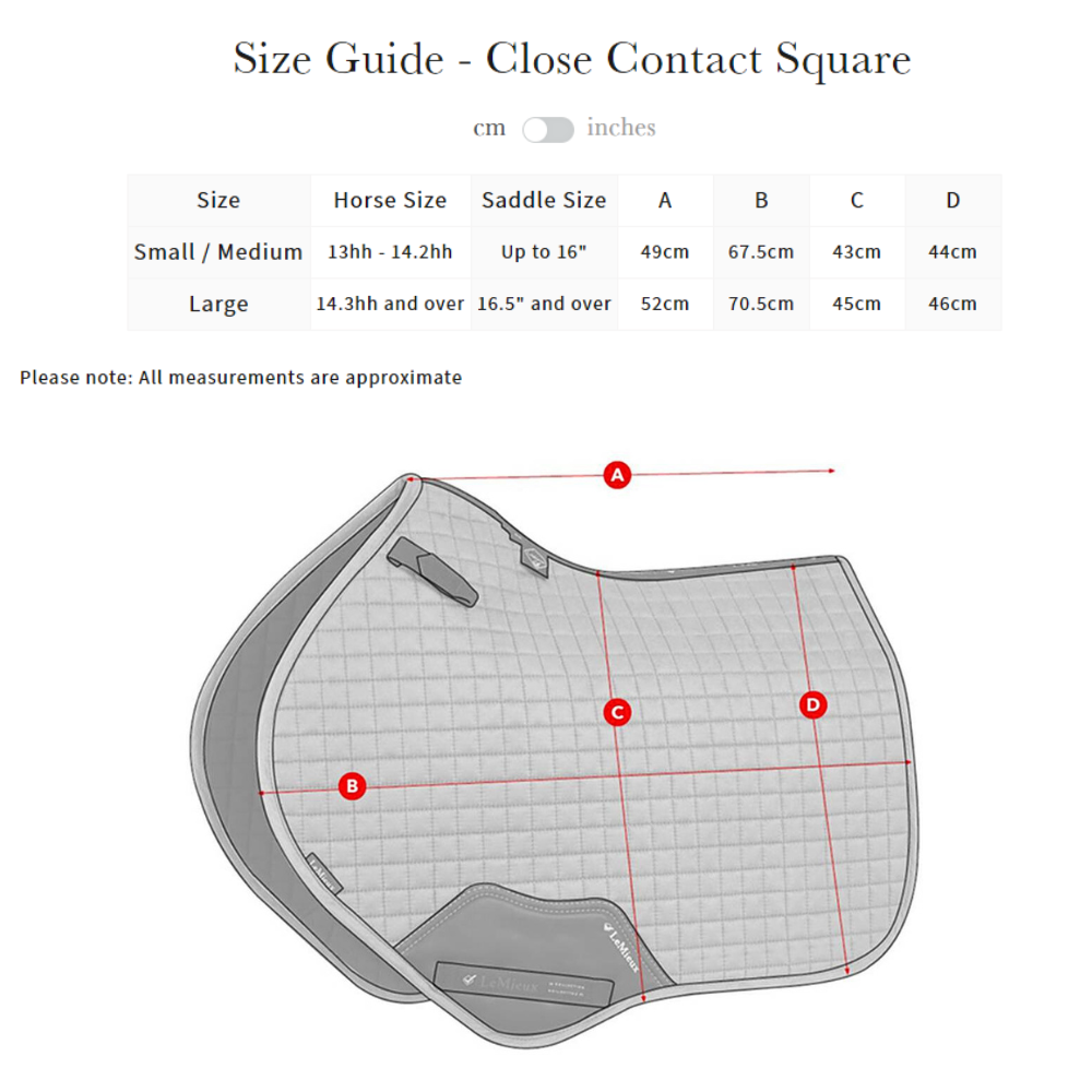 LeMieux Loire Classic Close Contact Square Pad, Petrol