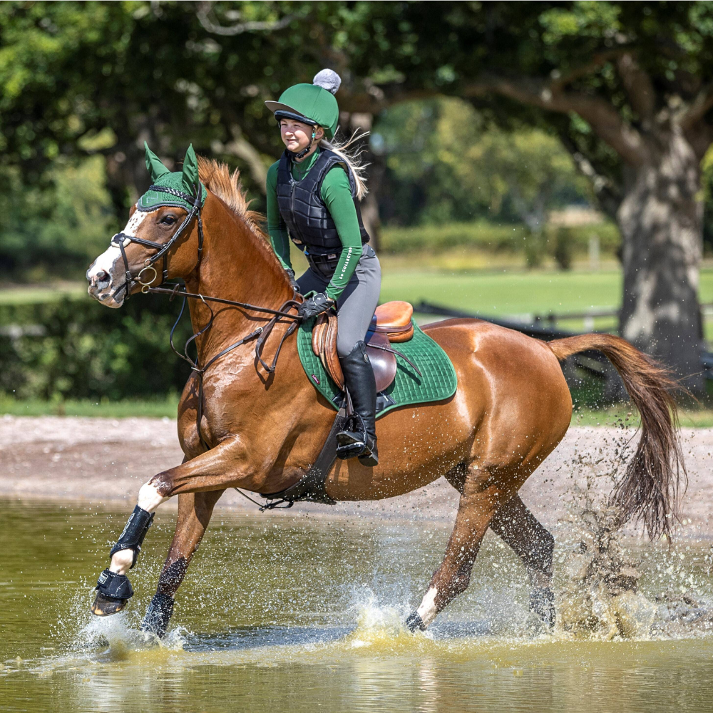LeMieux Suede Close Contact Square Pad, Hunter Green