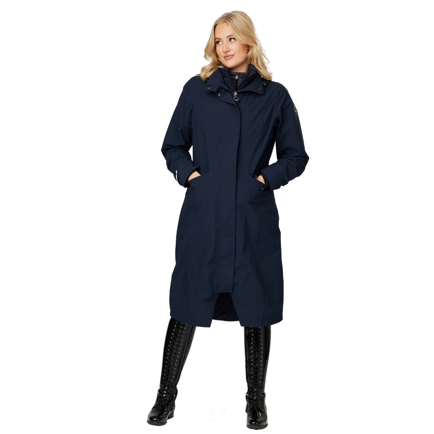 LeMieux Amelie Waterproof Lightweight Riding Coat, Navy