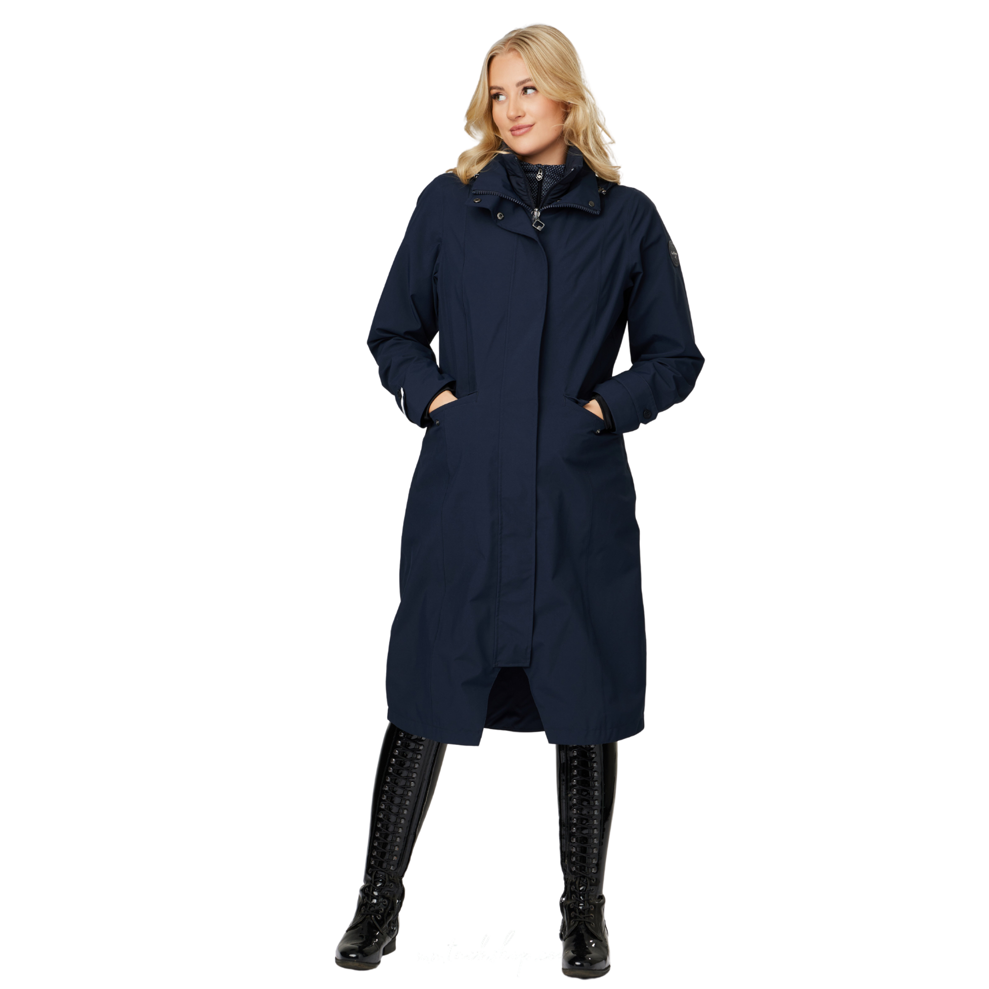 LeMieux Amelie Waterproof Lightweight Riding Coat, Navy