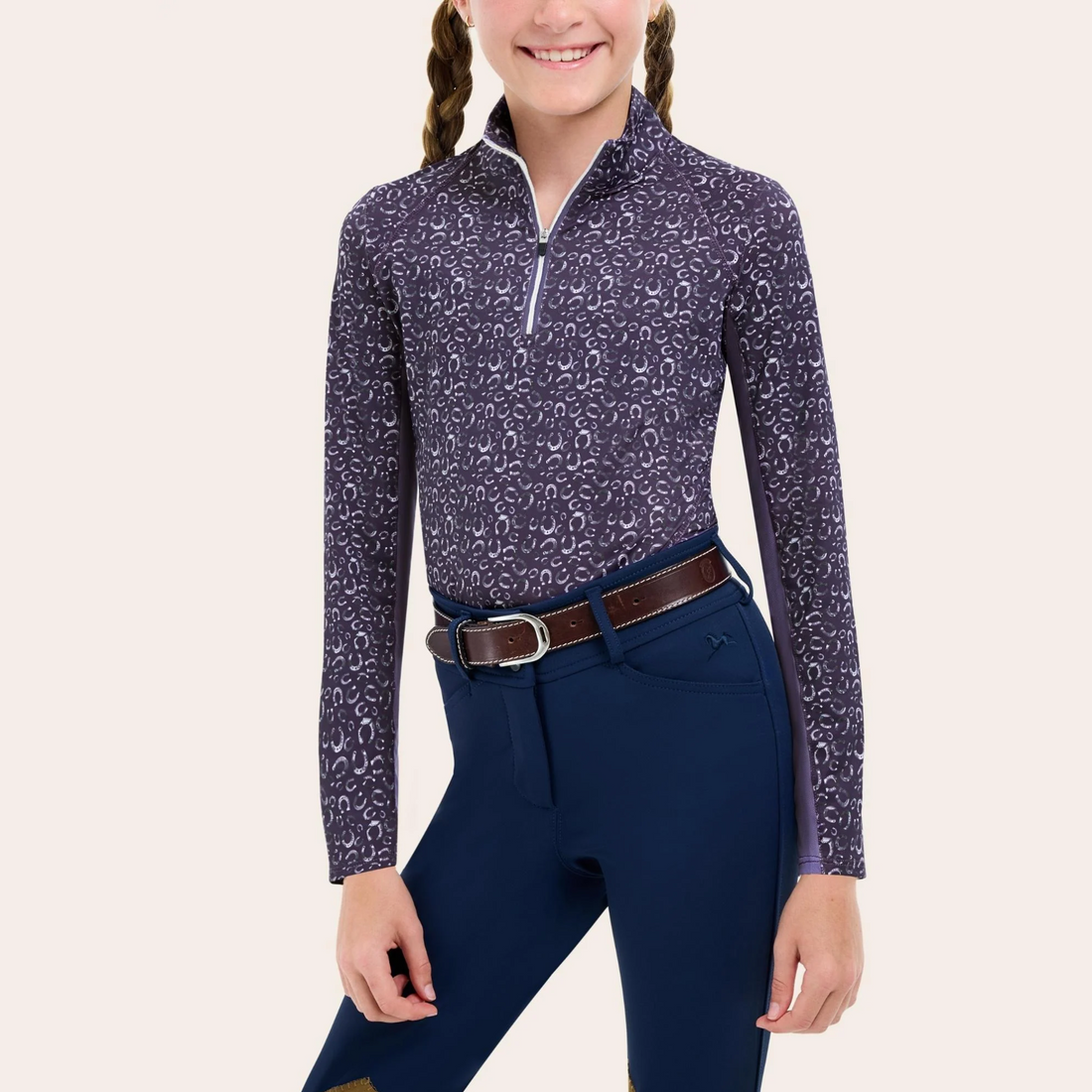 R.J. Classics Libby Jr. Training Shirt, Purple Horseshoes