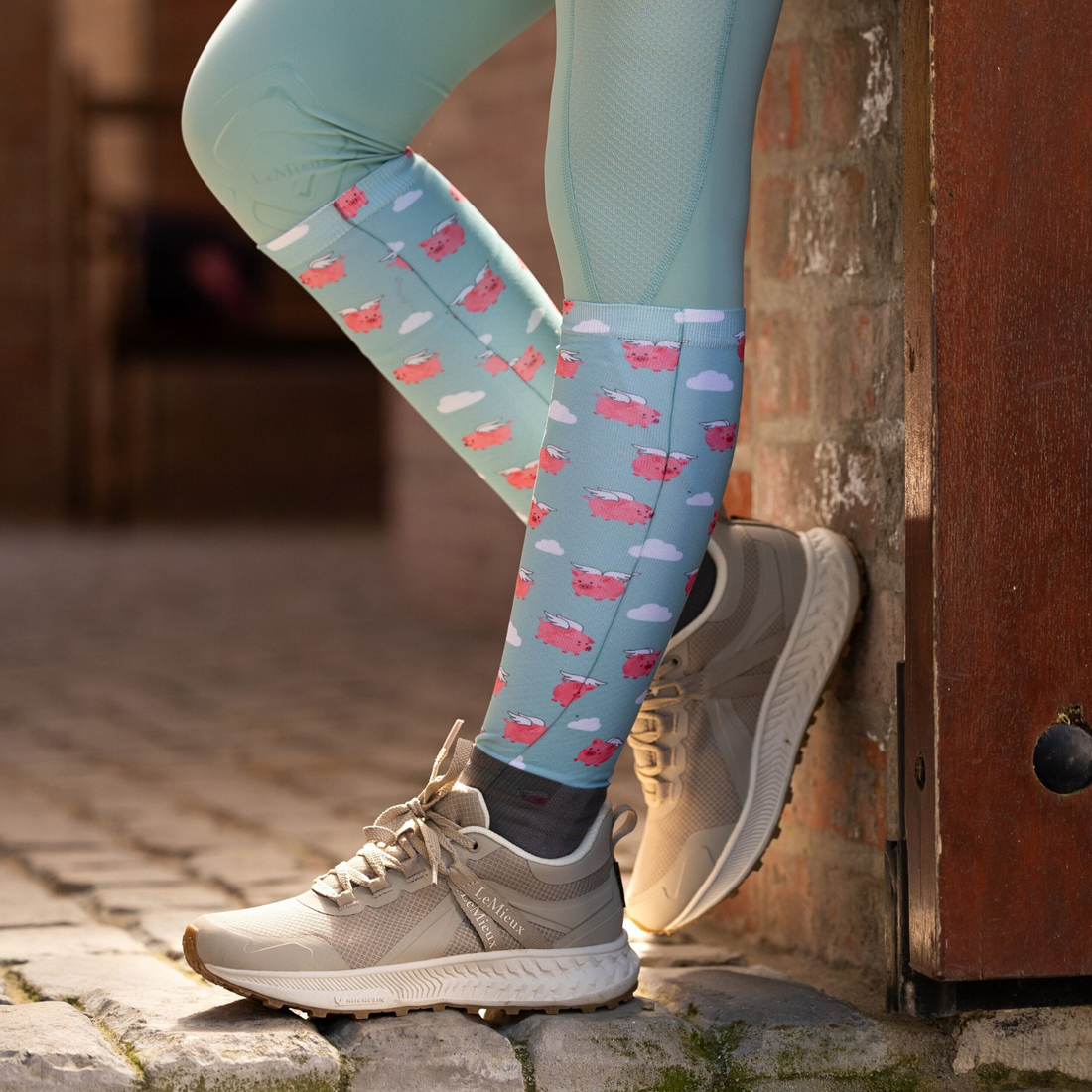 LeMieux Footsie Sock, Flying Pigs