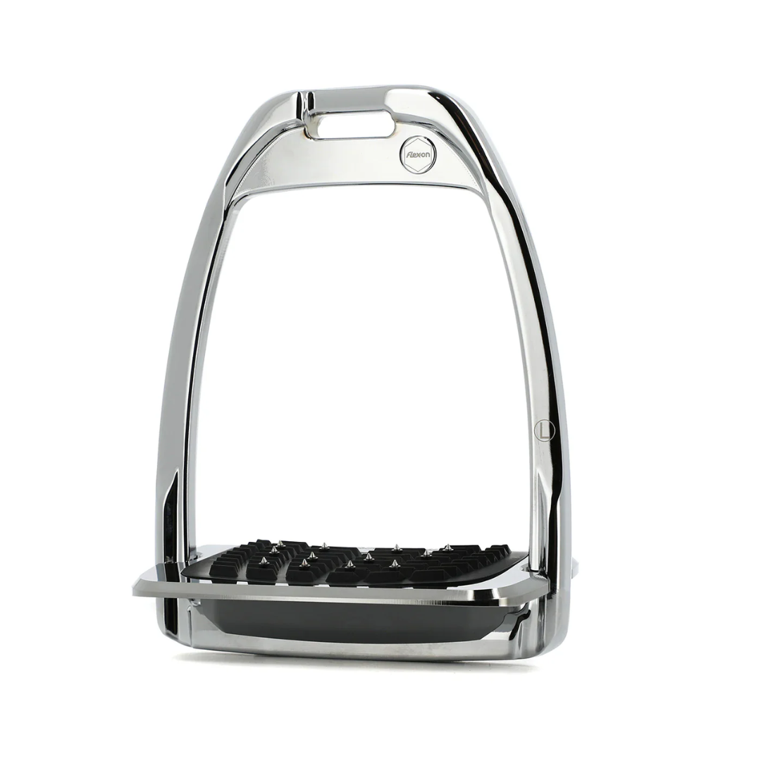 Flex-on Hunter H Stirrup Inclined Ultra Grip, Chrome