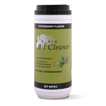 Container of Bit Cleaner with peppermint flavor on a white background