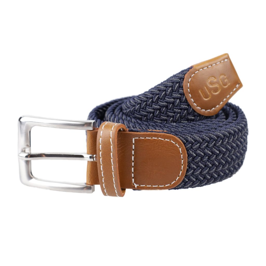 USG Breezy Casual Stretch Belt, Navy/Grey