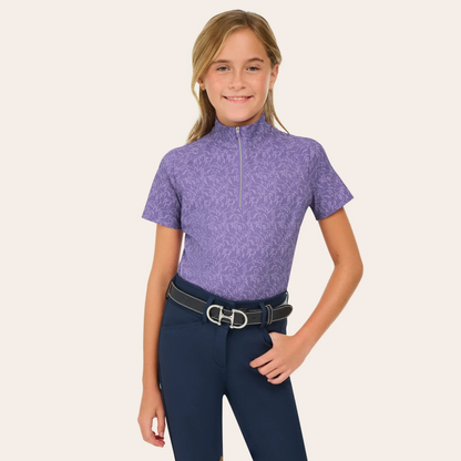 R.J.Classics Lucy Jr Short Sleeve Shirt, Purple Paddock Play