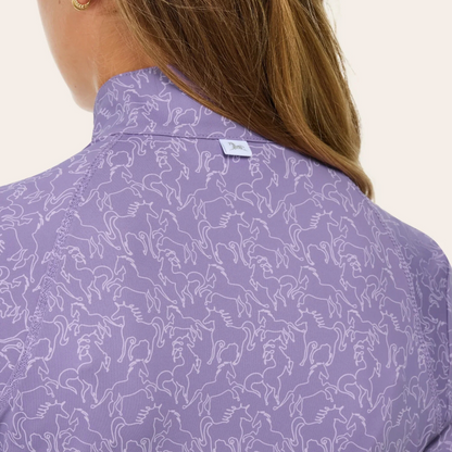 R.J.Classics Lucy Jr Short Sleeve Shirt, Purple Paddock Play