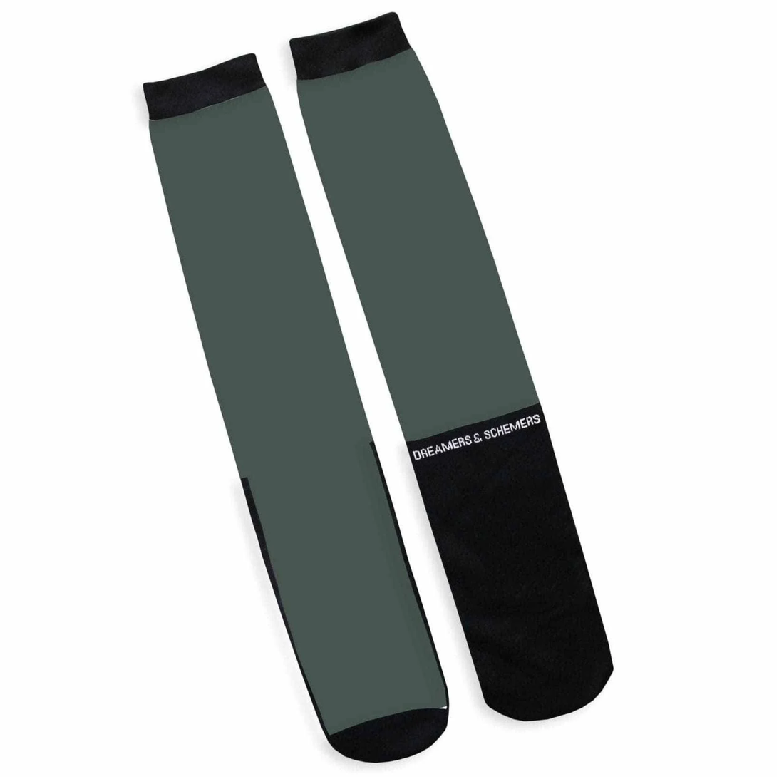 Dreamers &amp; Schemers Simple Solid Pair of Socks, Dark Hunter Green