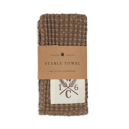 Sixteen Cypress Cotton Waffle Stable Towel, Hazel