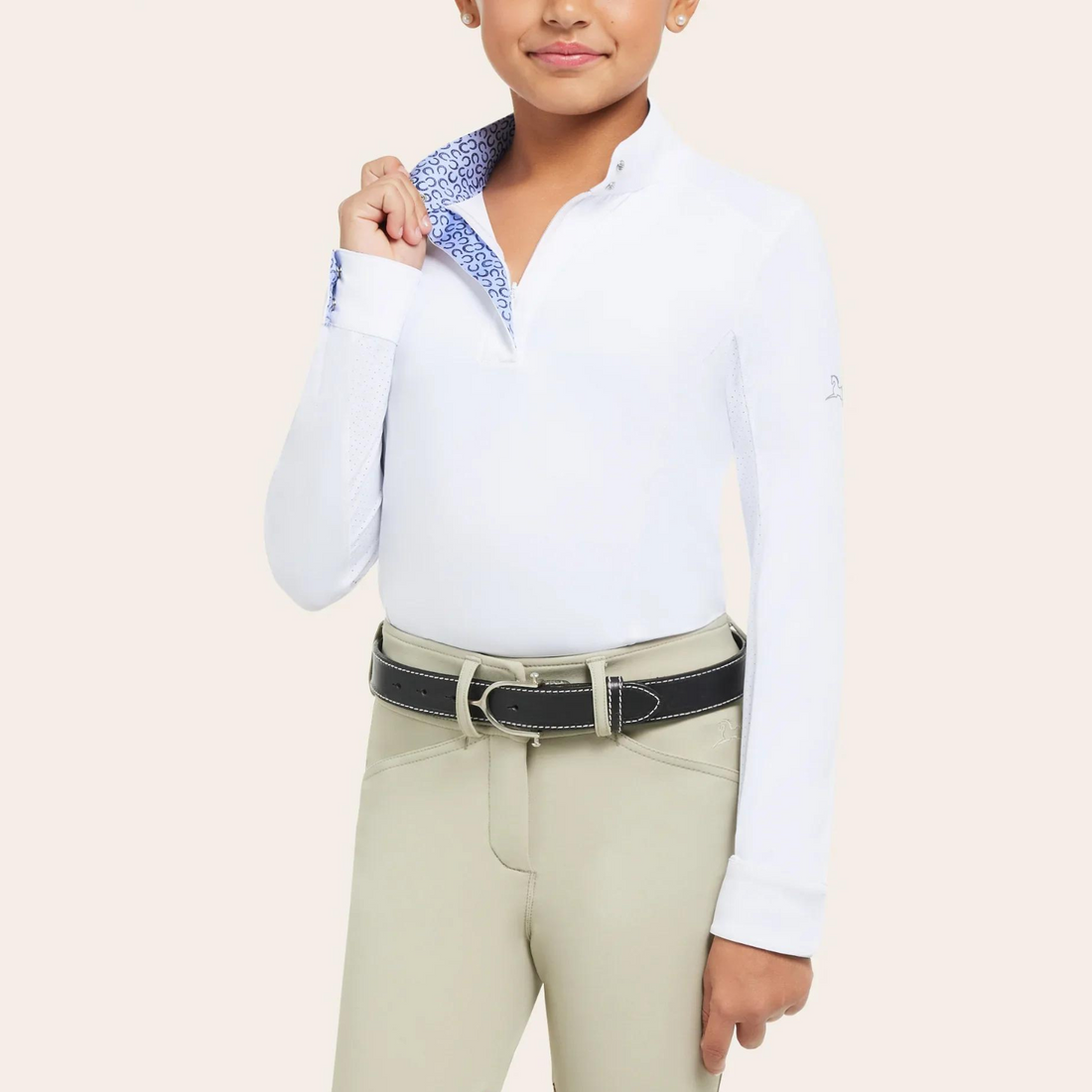 R.J. Classics Tori Jr. Show Shirt, Blue Horseshoes