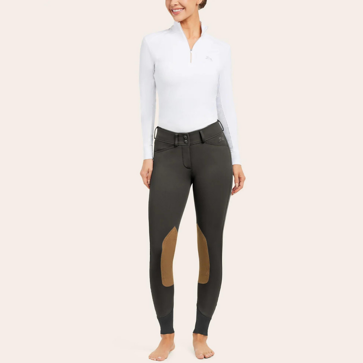 R.J Classics Gracie Knee Patch Breech, Black Olive