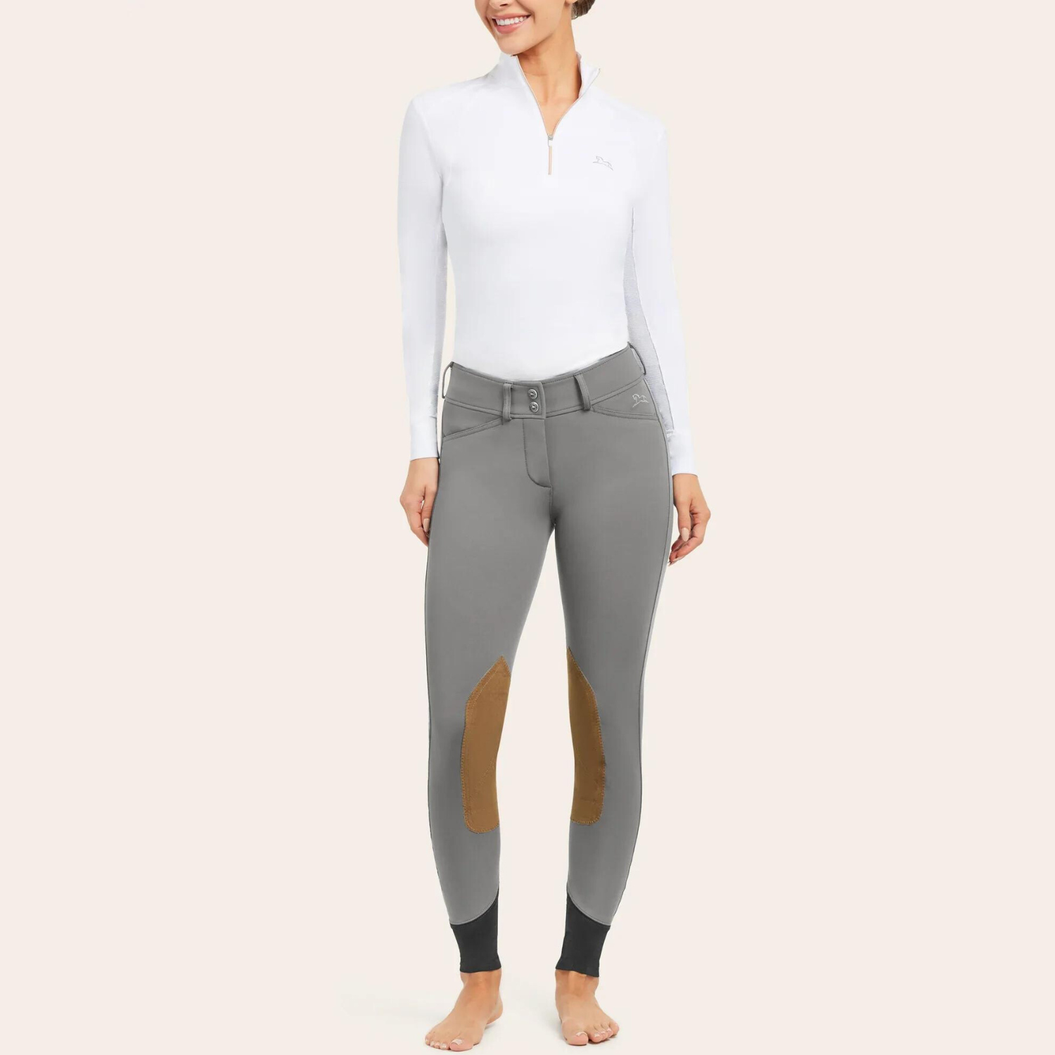 R.J Classics Gracie Knee Patch Breech, Cloud Grey