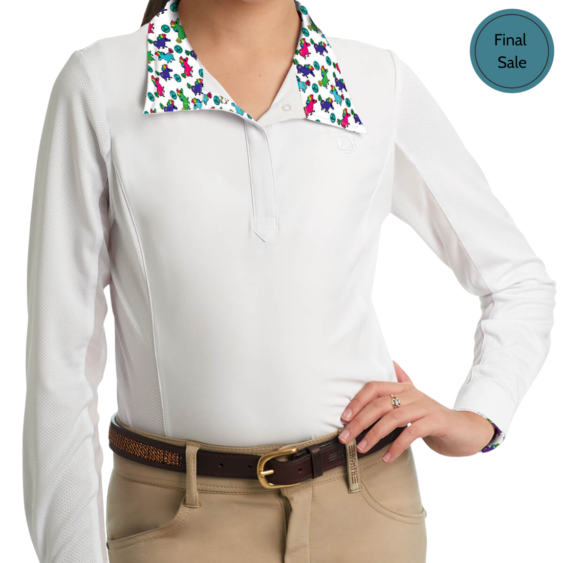 Romfh Sarah Child Long Sleeve Show Shirt, Disco Ponies