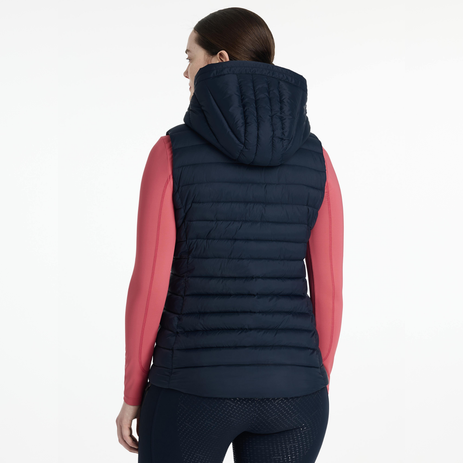 LeMieux Rose Hooded Puffer Vest, Navy