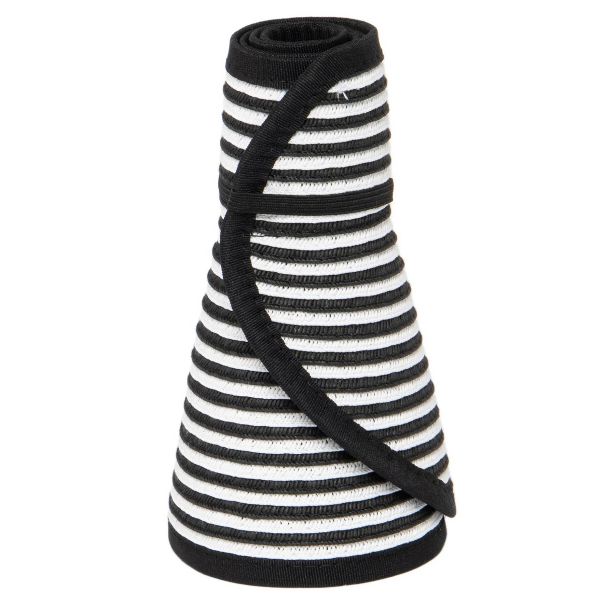 San Diego Hat Company Signature Ultrabraid Large Brim Visor, Black &amp; White Stripes