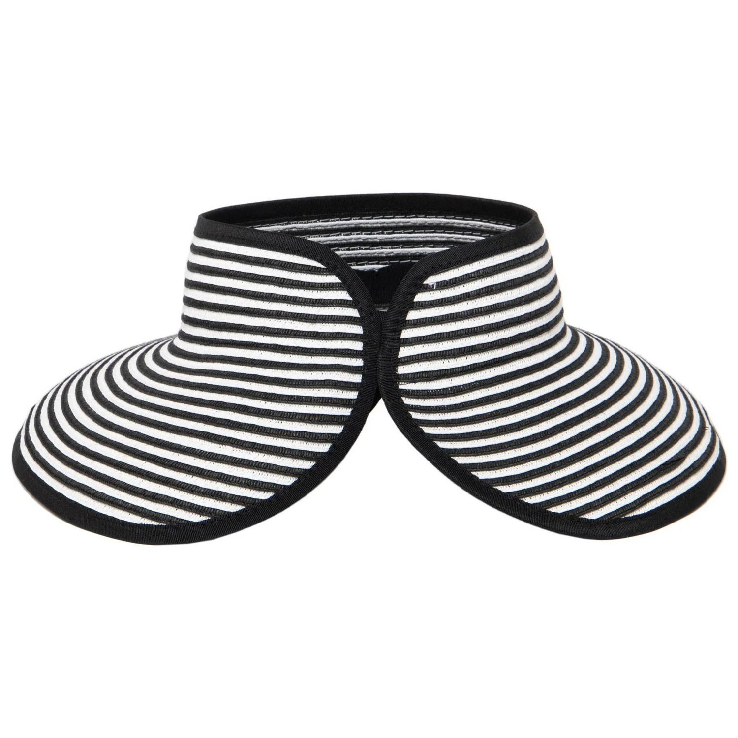 San Diego Hat Company Signature Ultrabraid Large Brim Visor, Black &amp; White Stripes
