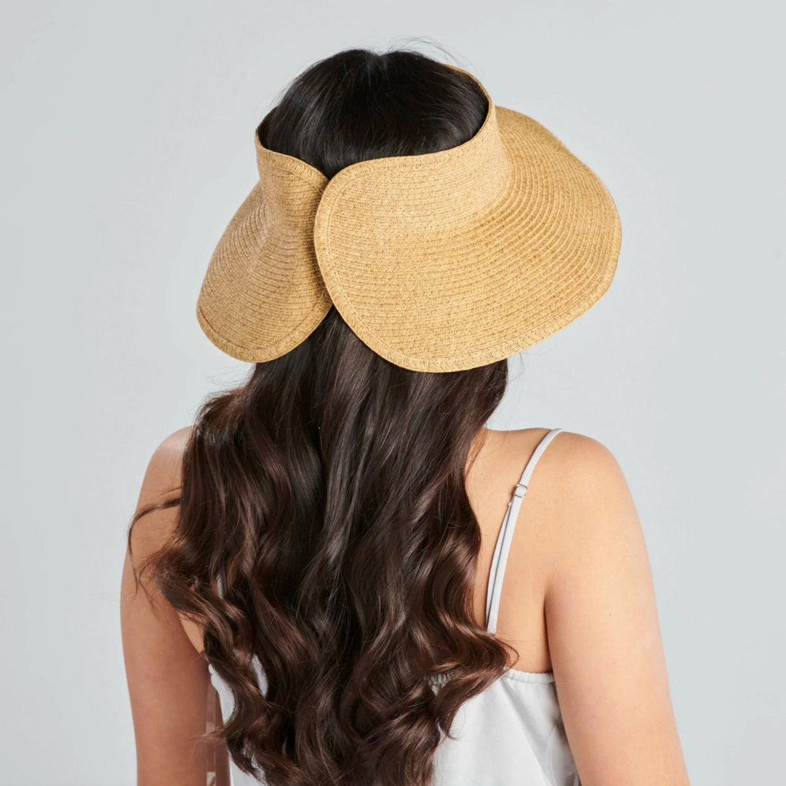San Diego Hat Company Signature Ultrabraid Large Brim Visor, Coffee