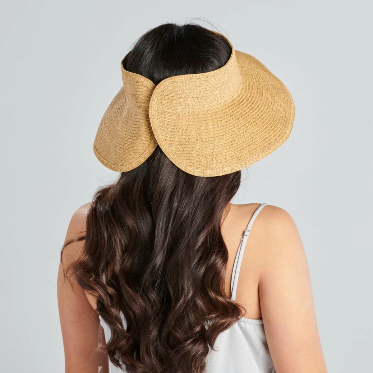 San Diego Hat Company Signature Ultrabraid Large Brim Visor, Coffee