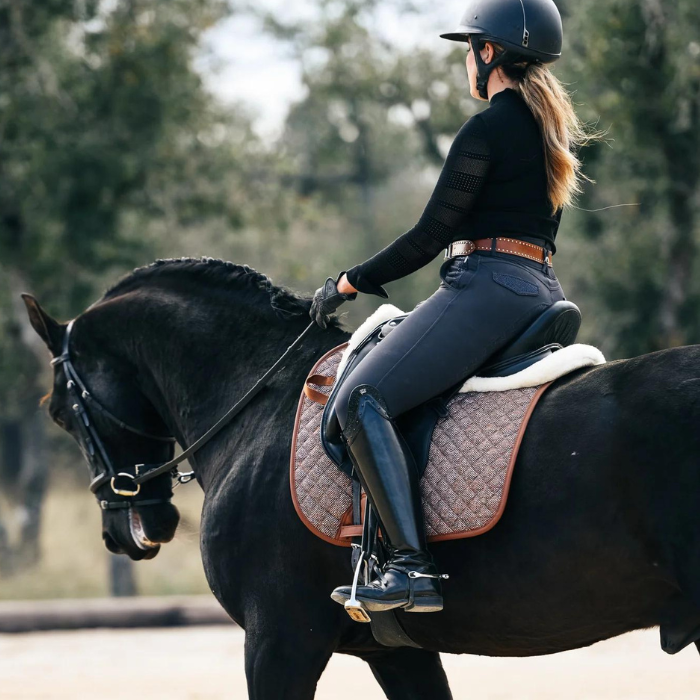 Sixteen Cypress Dressage Pad, Herringbone & Cognac