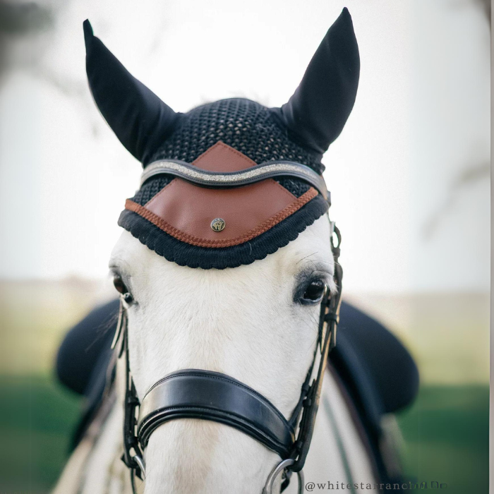 Sixteen Cypress Fly Bonnet, Black &amp; Cognac